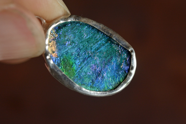 ローマングラス（穴あき）【42】（18.5×13.5mm）