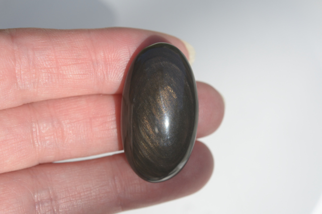 オブシディアン【5】ルース・カボション（32×17.5mm）