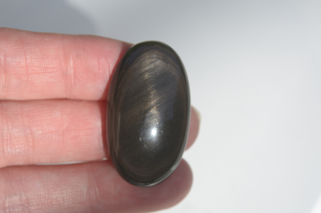 オブシディアン【6】ルース・カボション（33.5×19.5mm）