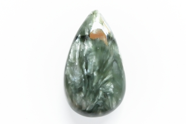 セラフィナイト【21】　天然石ルース・カボション（28.5×16mm）