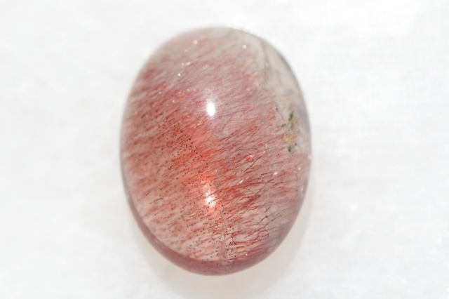 ゲーサイト&レピドクロサイトinクォーツ（ストロベリークォーツ）【11】天然石ルース・カボション（15×11.5mm）