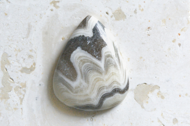 ゼブラカルサイト【2】ルース・カボション（36.5×28.5mm）