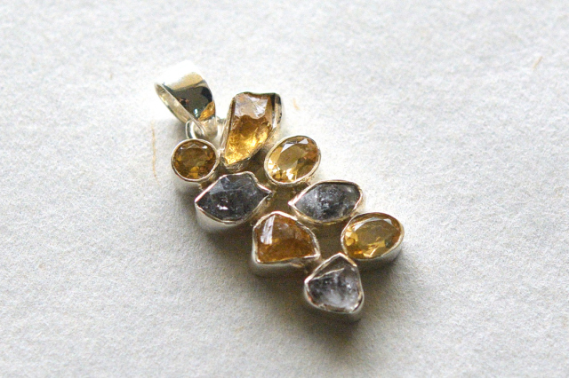 ハーキマーダイヤモンド＆シトリン【20】ネックレス・ペンダントトップ