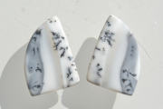 デンドライトオパール　ペア【24】ルース・カボション（24.5×15.5mm）