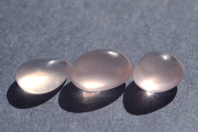 スターローズクォーツ・3石セット【5】ルース・カボション　（15.5×11.5mm）