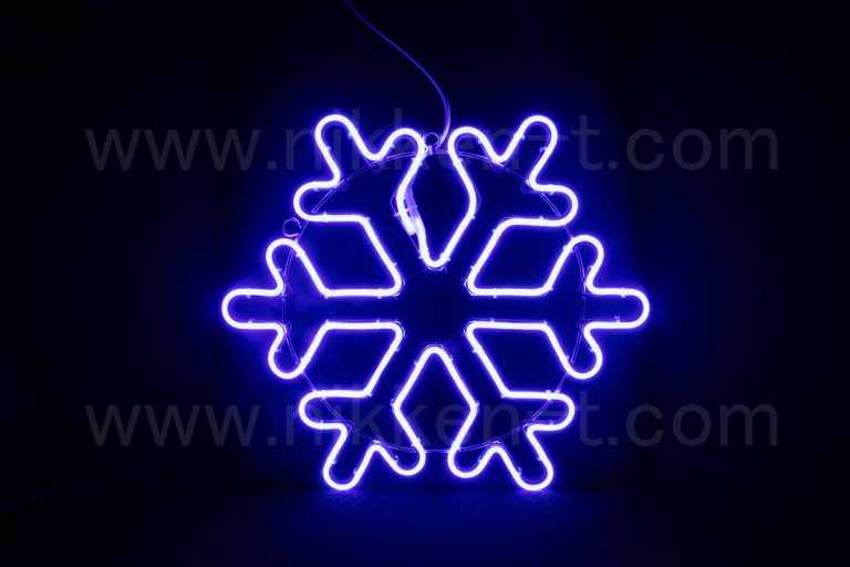 SMALL　ネオンスノーフレーク1　RY2　ブルー　61×61cm