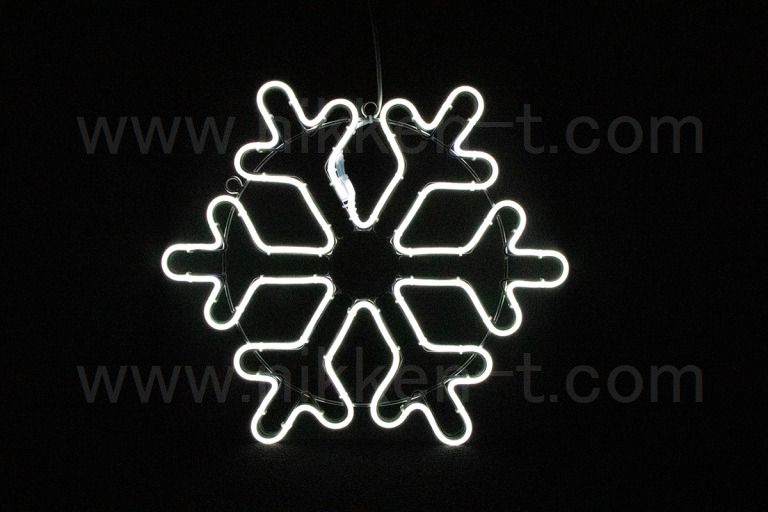 SMALL　ネオンスノーフレーク1　RY2　ホワイト　61×61cm