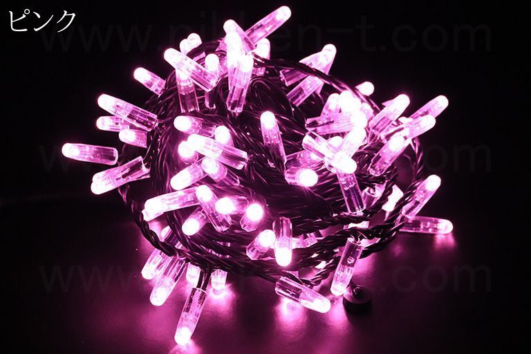 ハイグレード　ストリングライト　ブラックコード　ピンク　※電源別売り