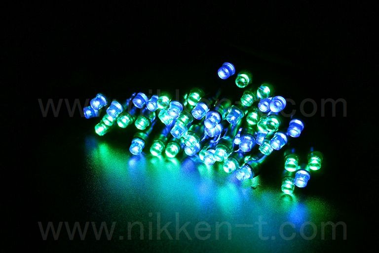 2芯ストリングライト　Ver.1　ブラックコード　アクアブルー×エメラルドグリーン　※電源別売り　在庫限り