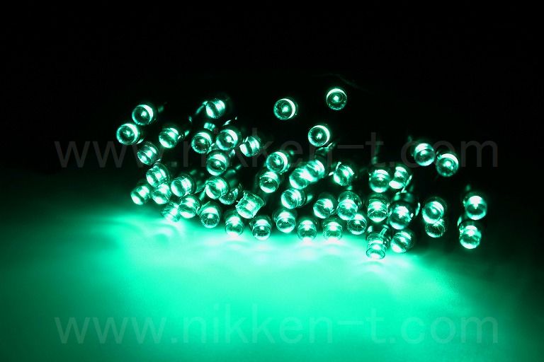 電源別売り 2芯LEDストリングライト エメラルドグリーン