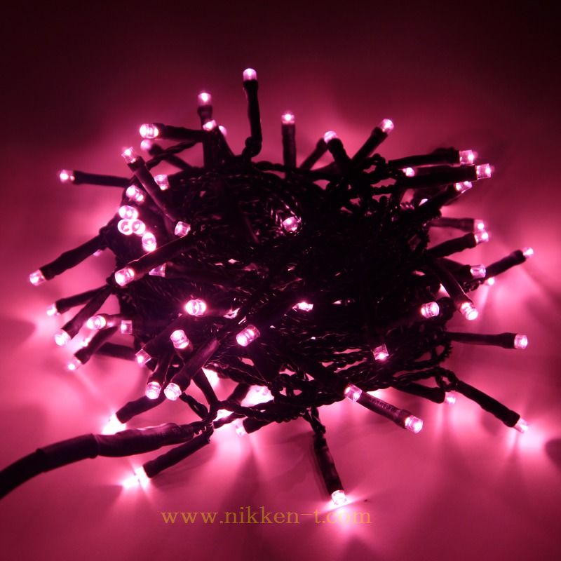 2芯ストリングライト　Ver.1　ブラックコード　ピンク　※電源別売り　在庫限り