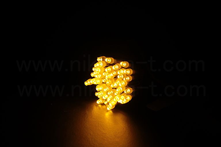 ※電源別売り　２芯ストリングライト　ブラックコード　RY2　イエローゴールド　クロスライセンスＬＥＤ仕様