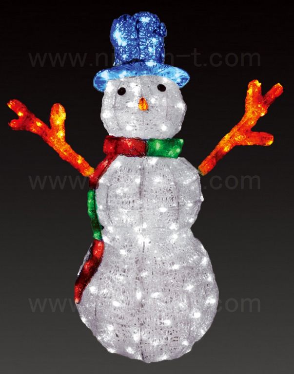 LEDクリスタルグロー　スノーマン（小）　H124cm　送料別途要