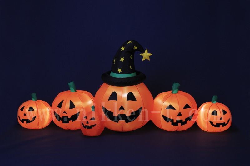 屋内用　横幅２４５ｃｍ　インフレータブル　ハロウィンパンプキンファミリー（エアーディスプレイ）