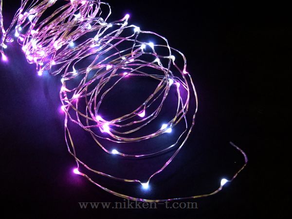 室内用ＬＥＤジュエリーライト１００球　ホワイト＆ピンク　※在庫限り