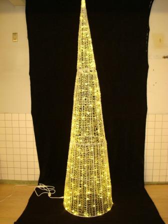 高さ２４０ｃｍ　シャンパンゴールド常点 　クリスタルグローコーン　大　送料別途要