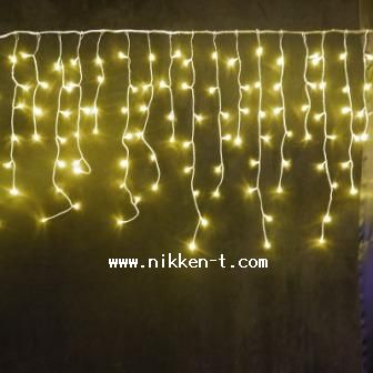 ※在庫限り特価品※　幅３ｍ　ＬＥＤつららライト　216球　Ver.1　シャンパンゴールド　常点電源コード付
