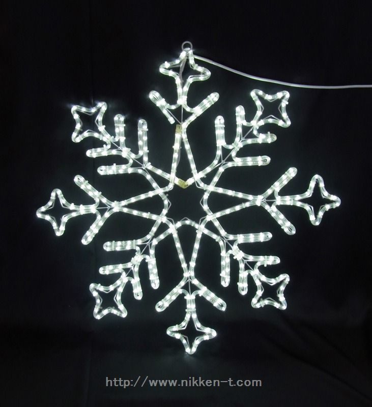 W85cm×H85cm　ＬＥＤスノーフレーク　白色　点滅可　送料別途要