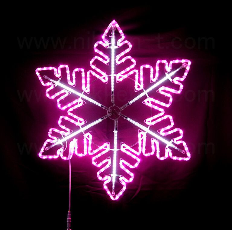 80cm×80cm　フローイングスノーフレーク　白・ピンク　送料別途要