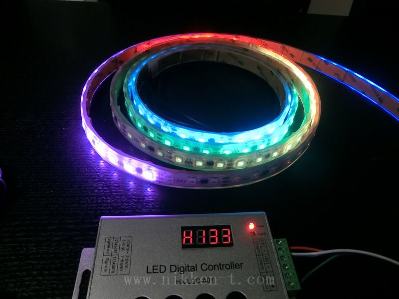※電源・コントローラ別売り※　LED光の流れるテープライト、SMD5050型3球1アドレス、RGB、180球、3m、本体　