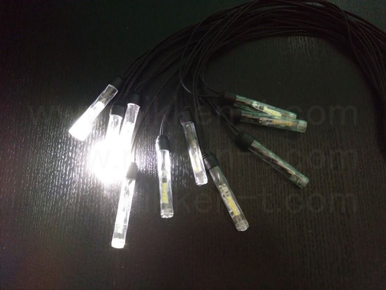 LEDストロボストリング DC12V仕様 10灯 φ12mm ホワイト 灯体ピッチ50cm(全長約5ｍ)　 ※電源別売り