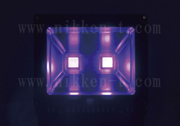 UV広角投光器、矩形、AC100V、COB型LED100W（50Ｗ×2灯）