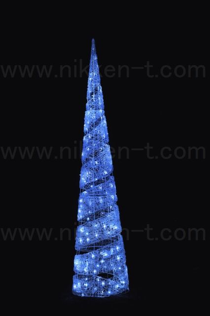 LEDスパイラルコーンツリー210cm ブルー