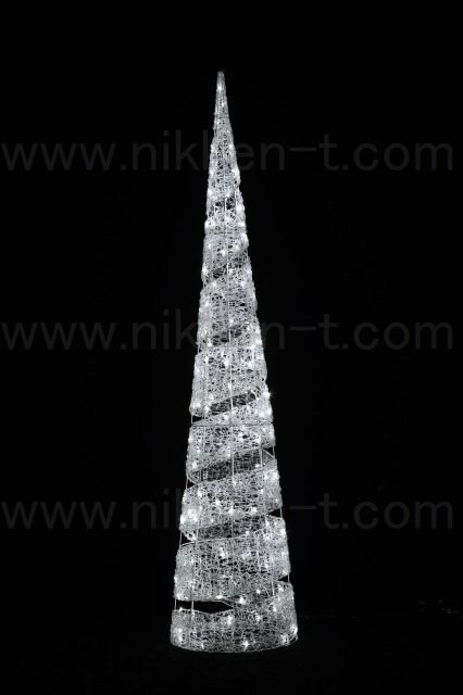 LEDスパイラルコーンツリー210cm ホワイト