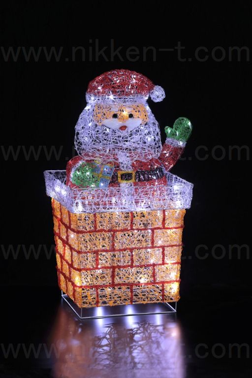 LEDクリスタルエントツサンタ(BIG)　W51×H99×D51ｃｍ
