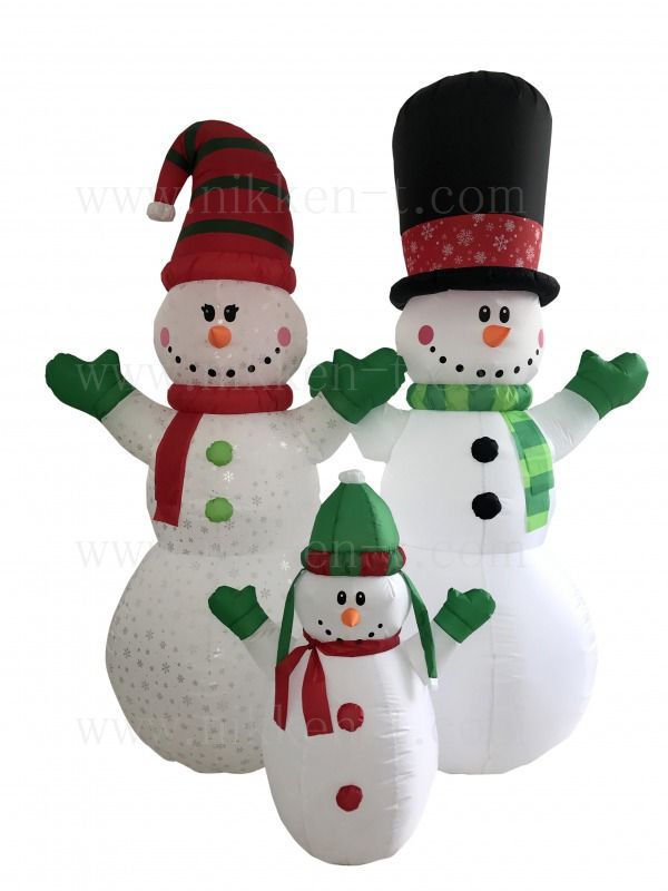 屋内用　エアーディスプレイ　スノーマンファミリー　高さ２４０ｃｍ