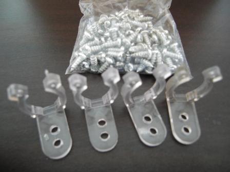 LEDチューブライト　13mm用　マウントクリップ５０個セット　ネジ付き