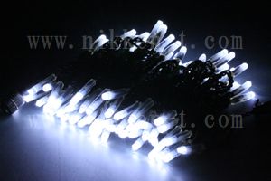 LEDイルミネーション、ストリング(ストレート)、常点、プロ仕様(V4)、100球、黒コード、ホワイト