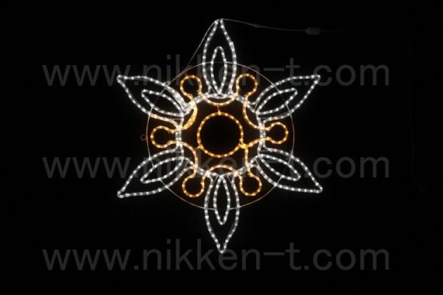 100cm×100cm　ＬＥＤ　BIGフラワーフレーク　011　シャンパンゴールド×ホワイト　送料別途要