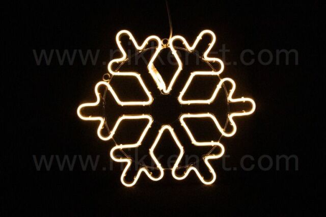 SMALL　ネオンスノーフレーク1　RY2　ウォームホワイト　61×61cm