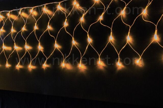 W300×H50ｃｍ　ＬＥＤネックレスつららライト　96球　RY2　シャンパンゴールド　常点電源コード付
