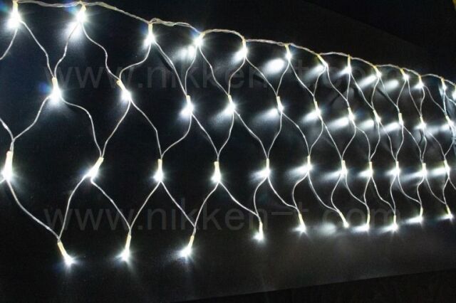 W300×H50ｃｍ　ＬＥＤネックレスつららライト　96球　RY2　ホワイト　常点電源コード付