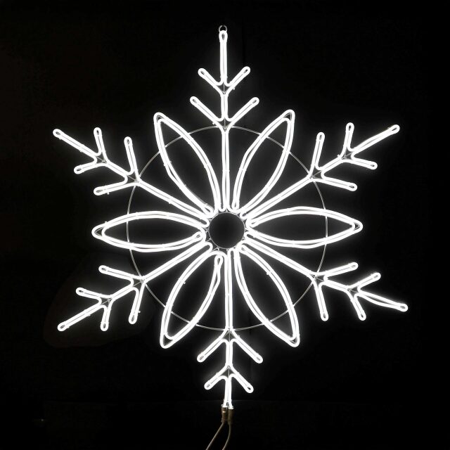 90cm×100cm　ネオンスノーフレークブルーム 白　送料別途要