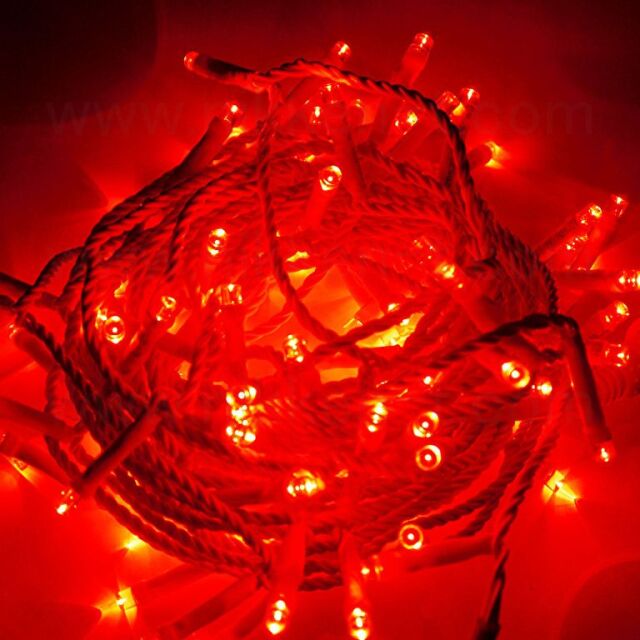 2芯ストリングライト　Ver.1　ホワイトコード　レッド　※電源別売り　在庫限り