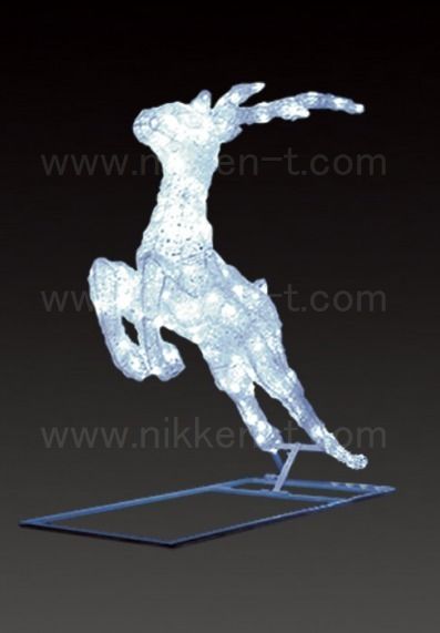 ＬＥＤクリスタルグロー　ホッピングトナカイ　小　H133cm