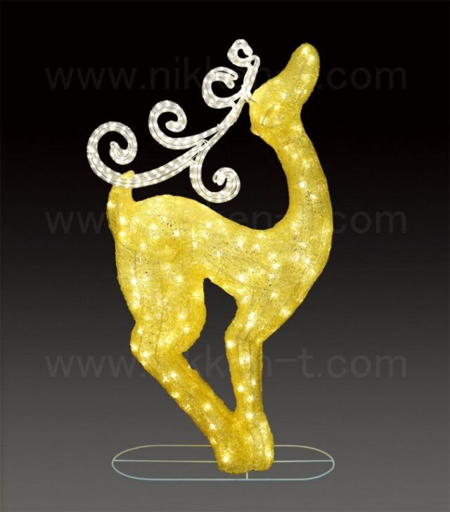 ＬＥＤクリスタルグロー　ファンシートナカイ　ゴールド　