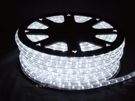 13mm2芯、LEDロープ(チューブ)ライト、ホワイト、50m