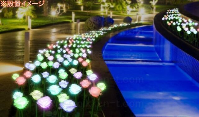 カラフルローズスティックライトスティック 5本セット 自動色変化