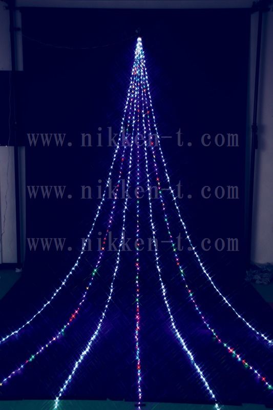 長さ5M　ニューレインボー＆ホワイトLEDドレープライト　防滴仕様