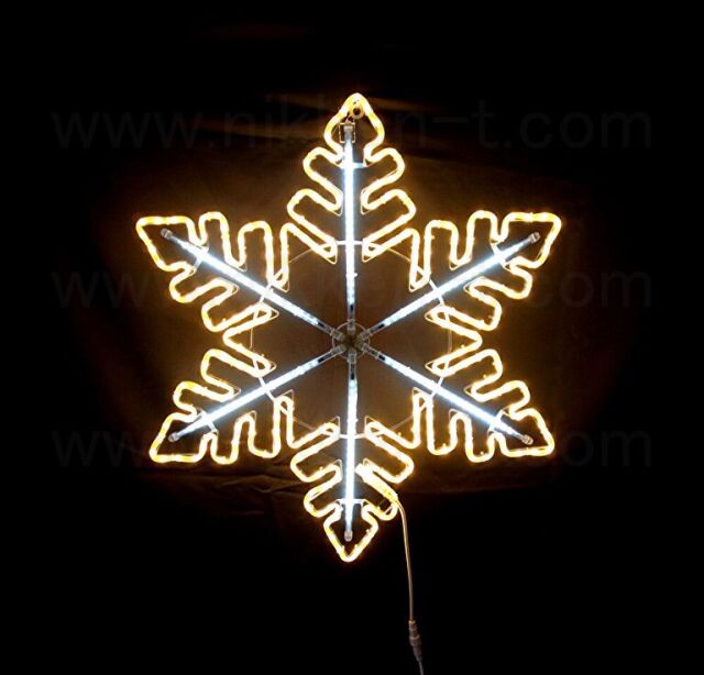 80cm×80cm　フローイングスノーフレーク　白・電球色　送料別途要