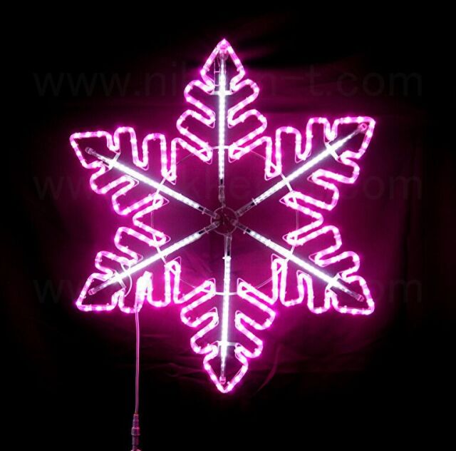 80cm×80cm　フローイングスノーフレーク　白・ピンク　送料別途要