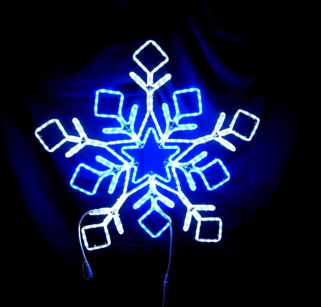 80cm×80cm　フロストスノーフレーク 白・青　送料別途要