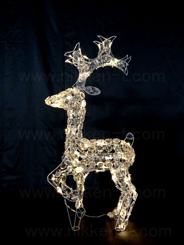 リトルクリスタルトナカイ　電球色　高さ７５cm