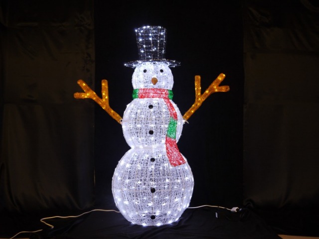 高さ165ｃｍ　クリスタルグローＬＥＤ　スノーマン　大　送料別途要
