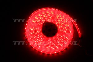 防水型LEDテープライト、SMD5050型(R3)、レッド、300球、5m巻、白基板、シリコンチューブ、IP65、部品別売り、エンド側コード無し