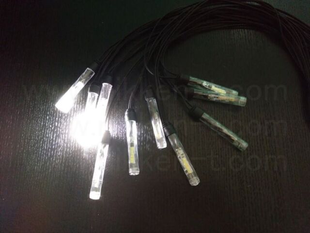 LEDストロボストリング DC12V仕様 10灯 φ12mm ホワイト 灯体ピッチ50cm(全長約5ｍ)　 ※電源別売り